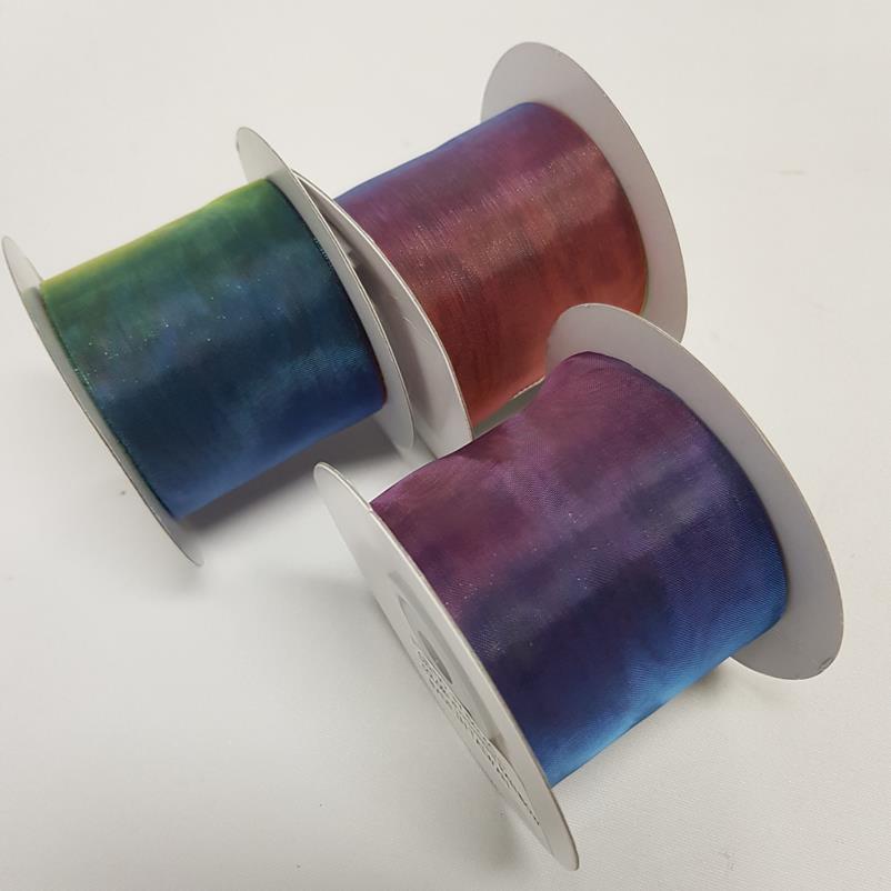 Rainbow Organza Ribbon 50mm - Image 3