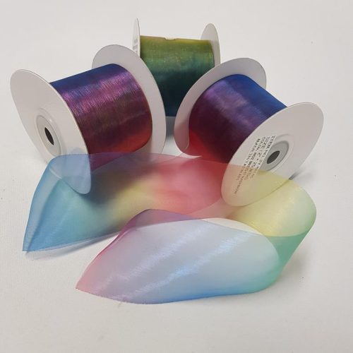 Rainbow Organza Ribbon 50mm