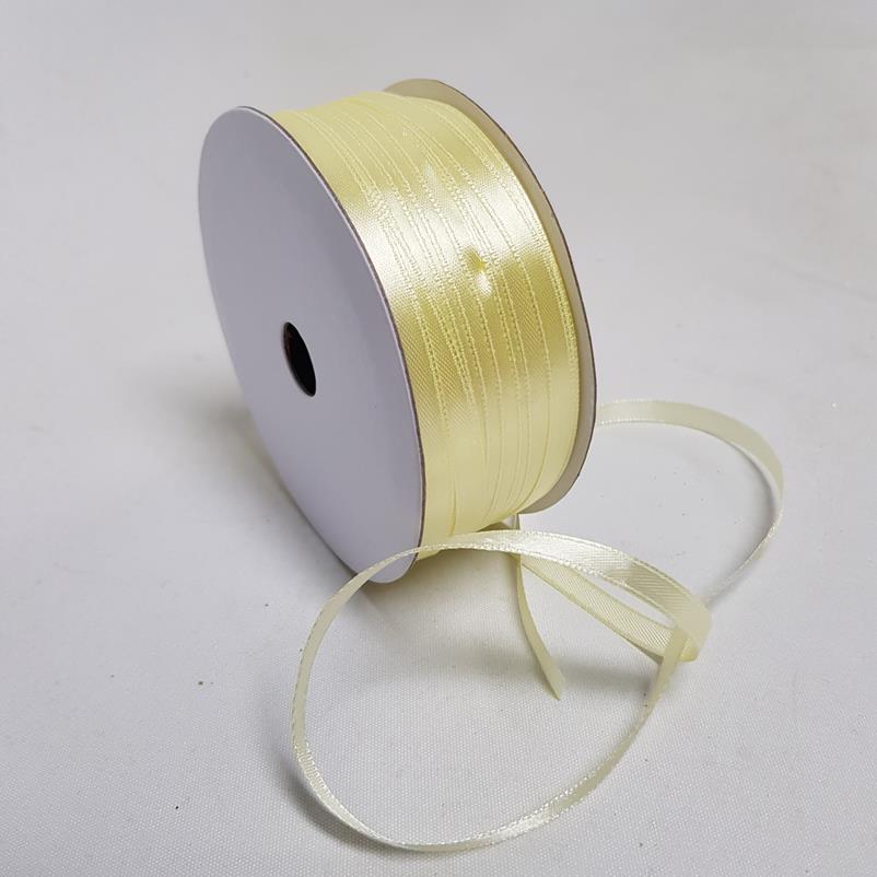 Satin Ribbon Single sided 6mm Eggshell