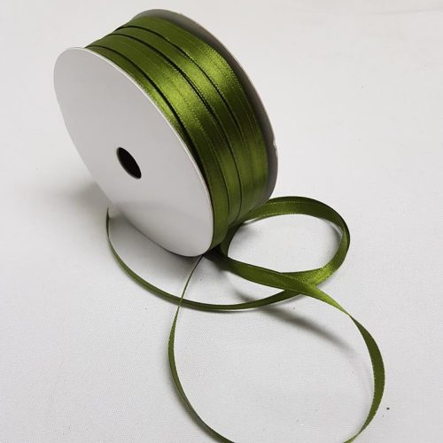 Satin Ribbon Single sided 6mm Olive