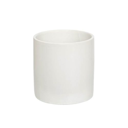 White Cylinder Ceramic Vase 14cm