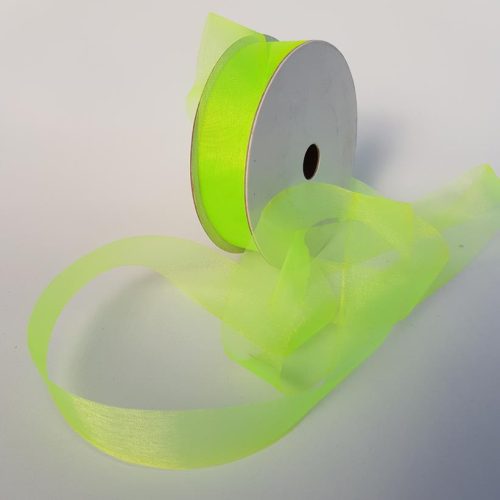 Organza Ribbon 25mm Lime