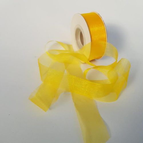Organza Ribbon 25mm Yellow