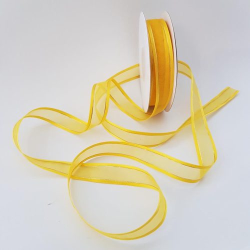 Organza Satin Edged Organza Gold Thread 15mm Gold Yellow