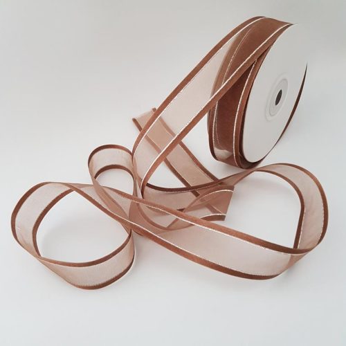 Satin Edged Ribbon 22mm Brown