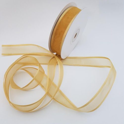 Satin Edged Ribbon 22mm Old Gold