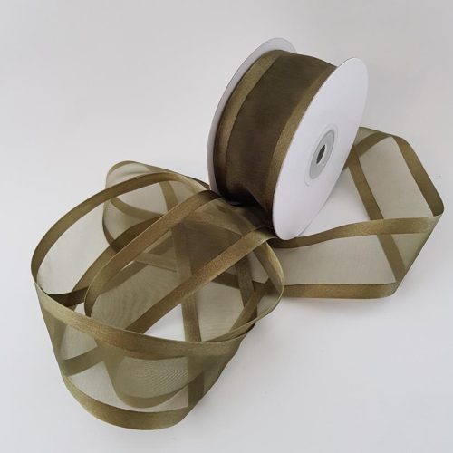 Satin Edged Ribbon 38mm Moss
