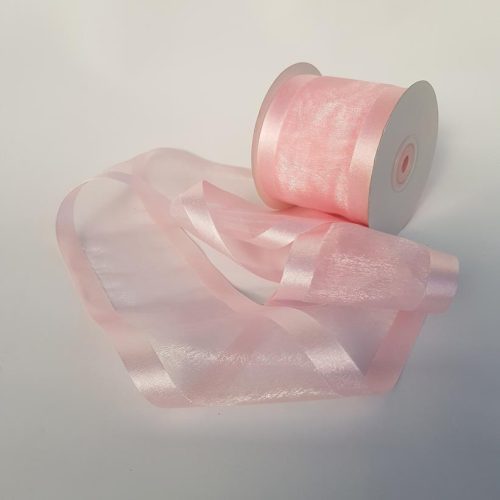 Satin Edged Ribbon 75mm Baby Pink