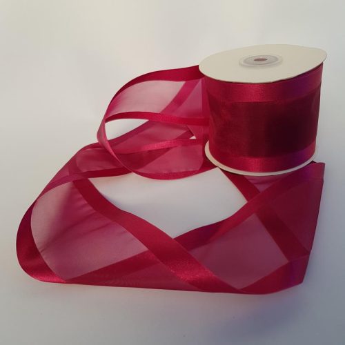 Satin Edged Ribbon 75mm Burgundy