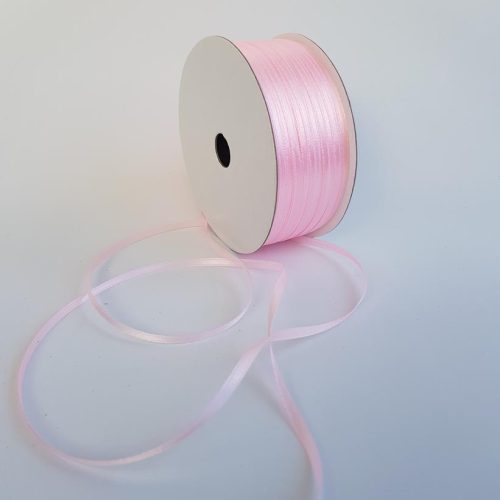 Satin Ribbon Double Sided 3mm Baby Pink