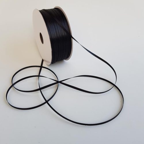 Satin Ribbon Double Sided 3mm Black