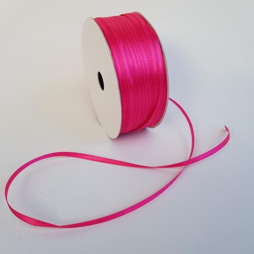 Satin Ribbon Double Sided 3mm Hot Pink