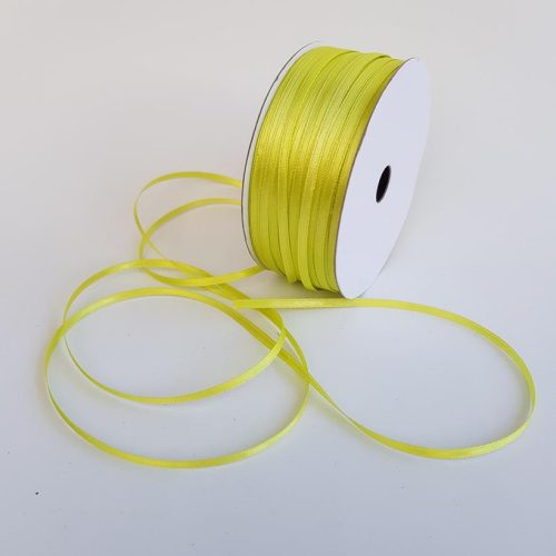 Satin Ribbon Double Sided 3mm Lime