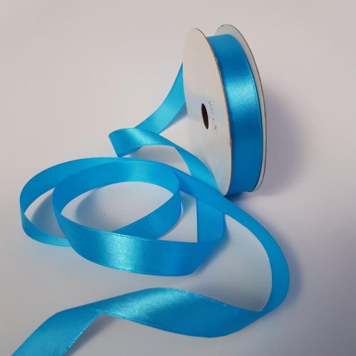 Satin Ribbon Single sided 15mm Aqua