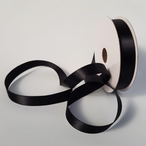 Satin Ribbon Single sided 15mm Black