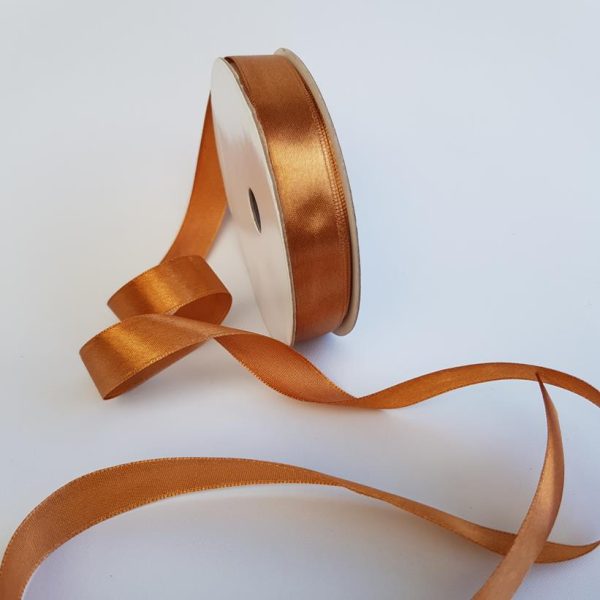 Satin Ribbon Single sided 15mm Bronze