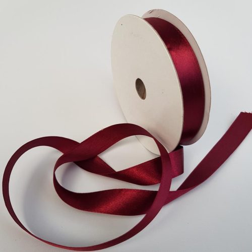 Satin Ribbon Single sided 15mm Burgundy