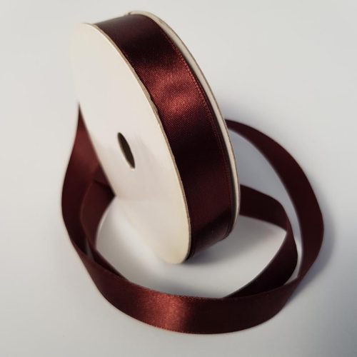 Satin Ribbon Single sided 15mm Chocolate