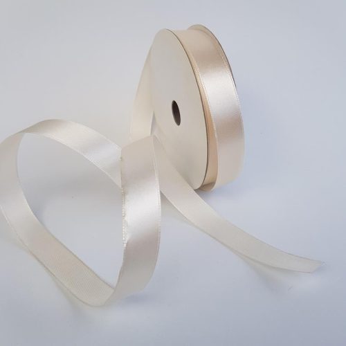 Satin Ribbon Single sided 15mm Ivory