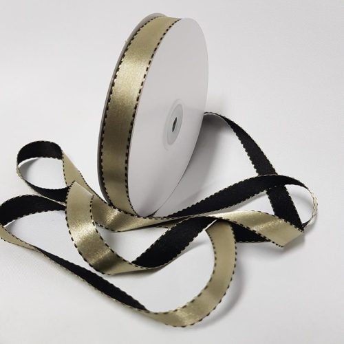 Satin Stitch Ribbon 15mm Elm/Black