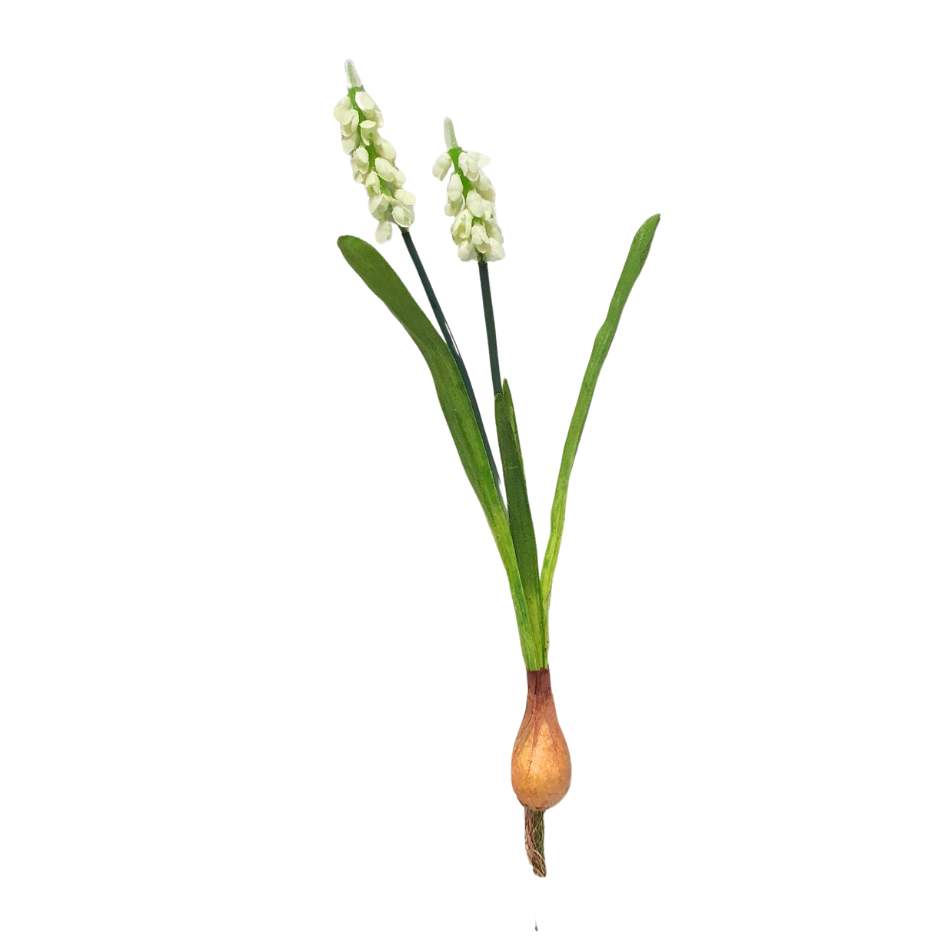 Artificial Mini Grape Hyacinth White 35cm - Image 2