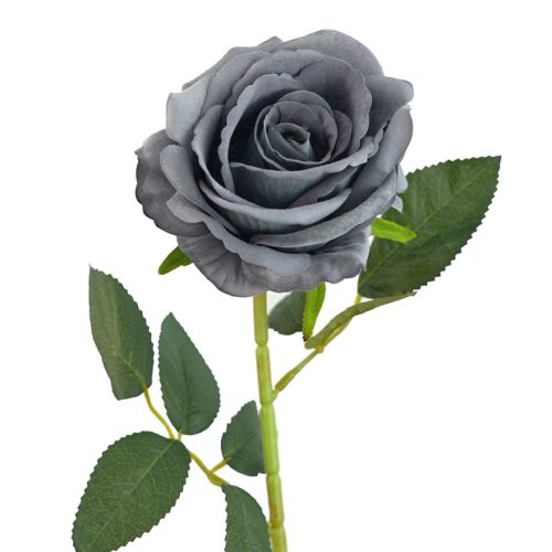Artificial Rose Velvet Grey 54cm