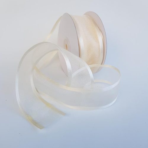 Sheer Pull Bow Ribbon 38mm Cream