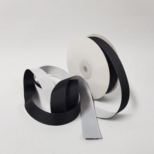 Grosgrain Ribbon Two toned 22mm Black/White