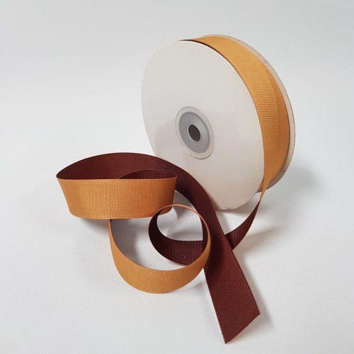 Grosgrain Ribbon Two toned 22mm Cappuccino/Old Gold