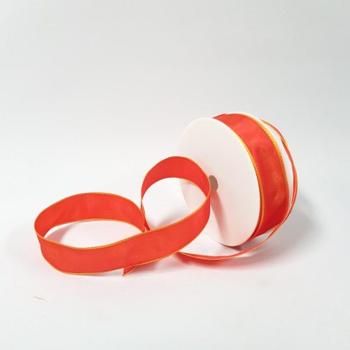 Grosgrain Wired Ribbon 25mm Dark Orange