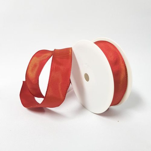 Grosgrain Wired Ribbon 25mm Rust