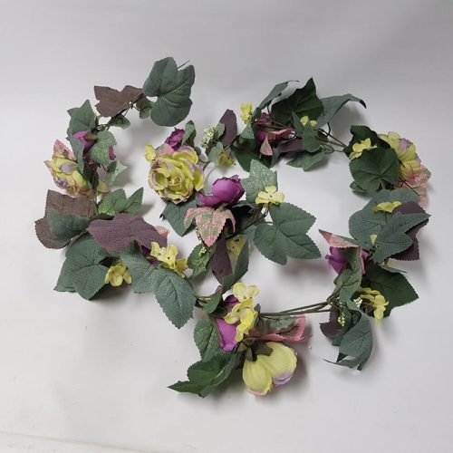 Mixed Rose Garland Lavender Lime 180cm