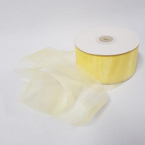 Organza Ribbon 50mm Lemon