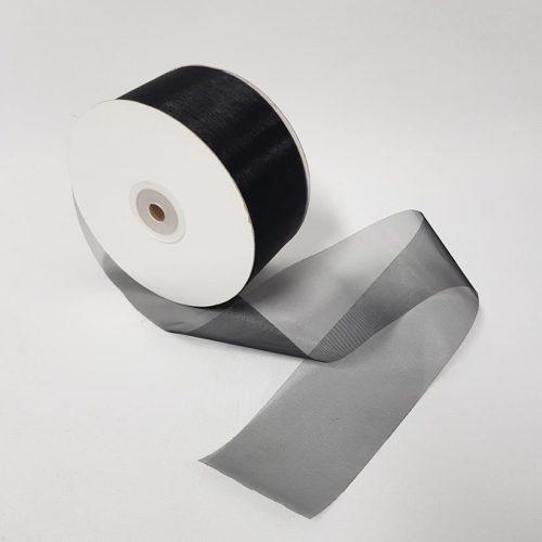 Organza Ribbon 50mm Steel Black