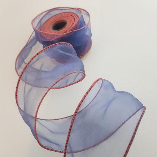 Organza Ribbon Wire Edge Lavender 50mm