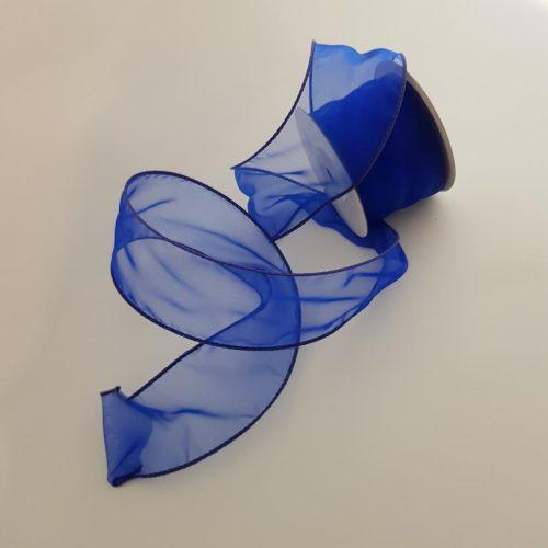 Organza Ribbon Wire Edge Royal Blue 50mm