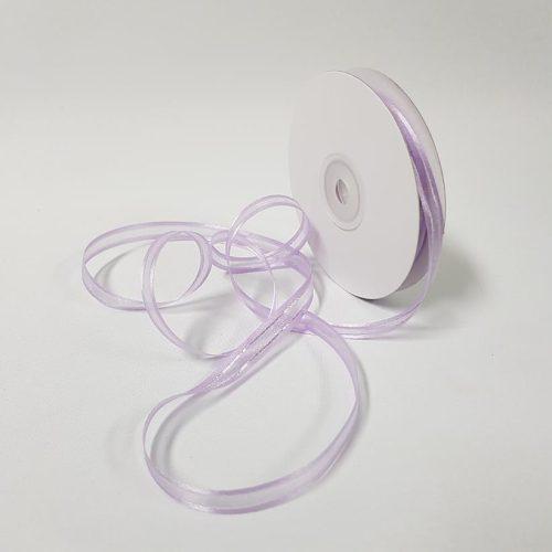 Organza Satin Edge Ribbon silver Thread 10mm Lt Orchid