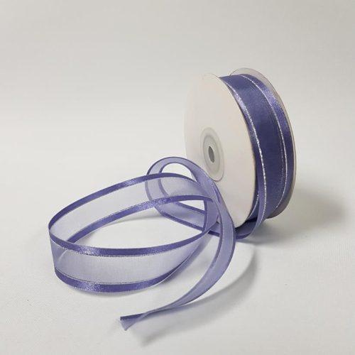 Organza Satin Edge Ribbon silver Thread 22mm Lavender