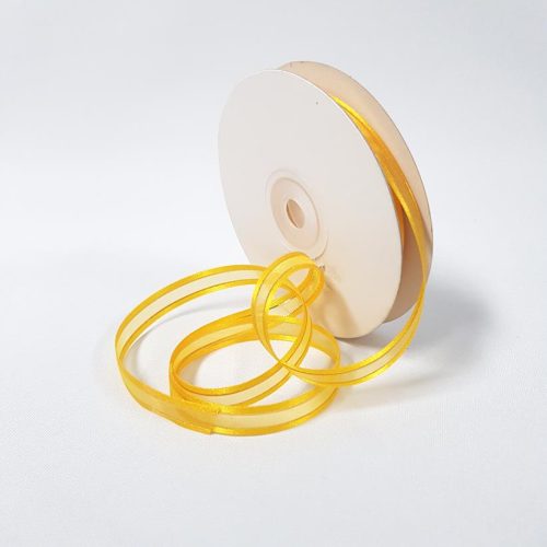 Organza Satin Edged Gold Thread 10mm Gold Yellow
