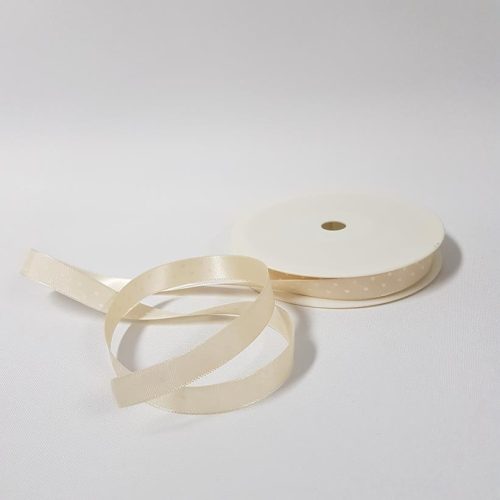 Polka Dot Satin ribbon 10mm Beige