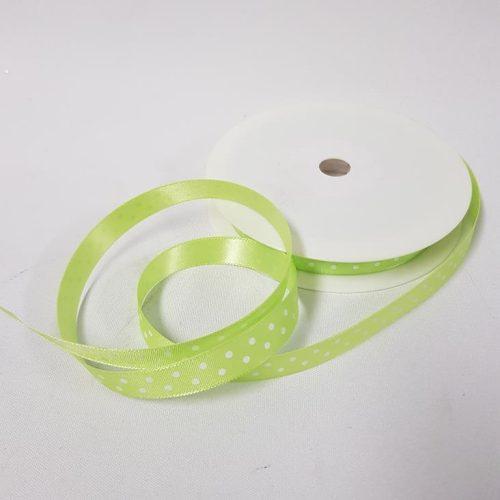 Polka Dot Satin ribbon 10mm Green
