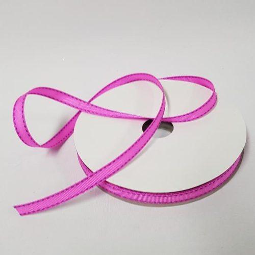 Saddle Stitch Ribbon Fuchsia Purple Stitch 10mm
