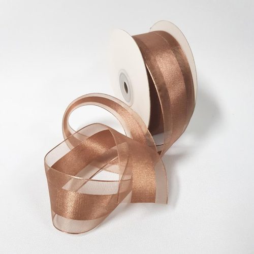 Satin Centred Ribbon 38mm Brown