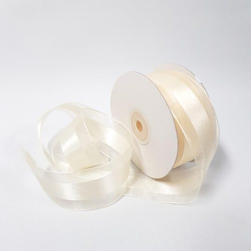 Satin Centred Ribbon 38mm Cream