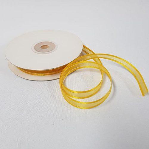Organza Satin Edge Ribbon silver Thread 10mm Gold Yellow