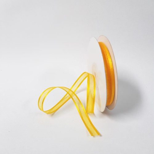 Satin Edged Ribbon 10mm Gold Yellow