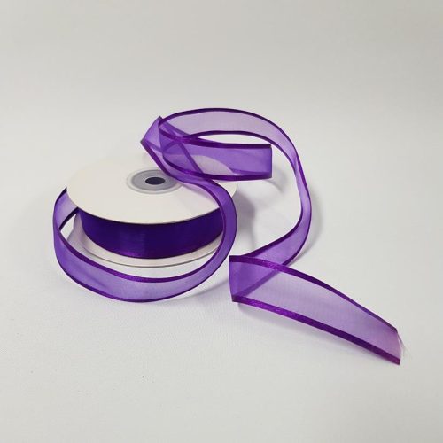 Satin Edged Ribbon 22mm Purple