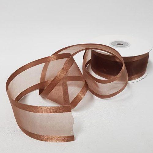 Satin Edged Ribbon 38mm Brown