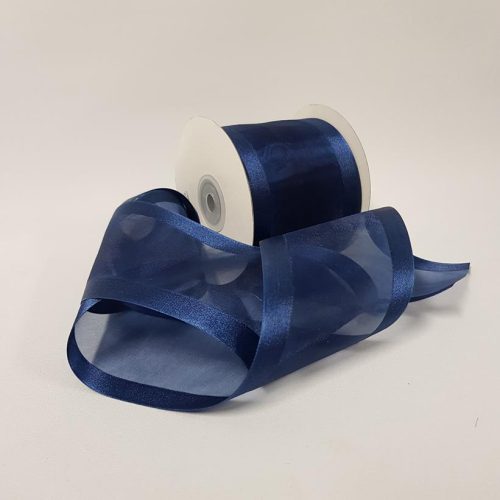 Satin Edged Ribbon 75mm Navy