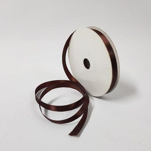 Satin Ribbon Single sided 10mm Brown